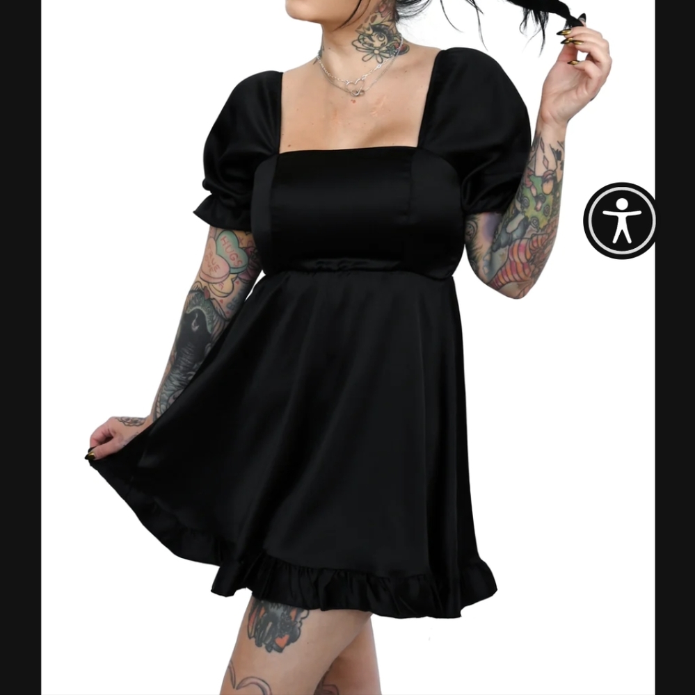 Foxblood doll parts satin babydoll dress